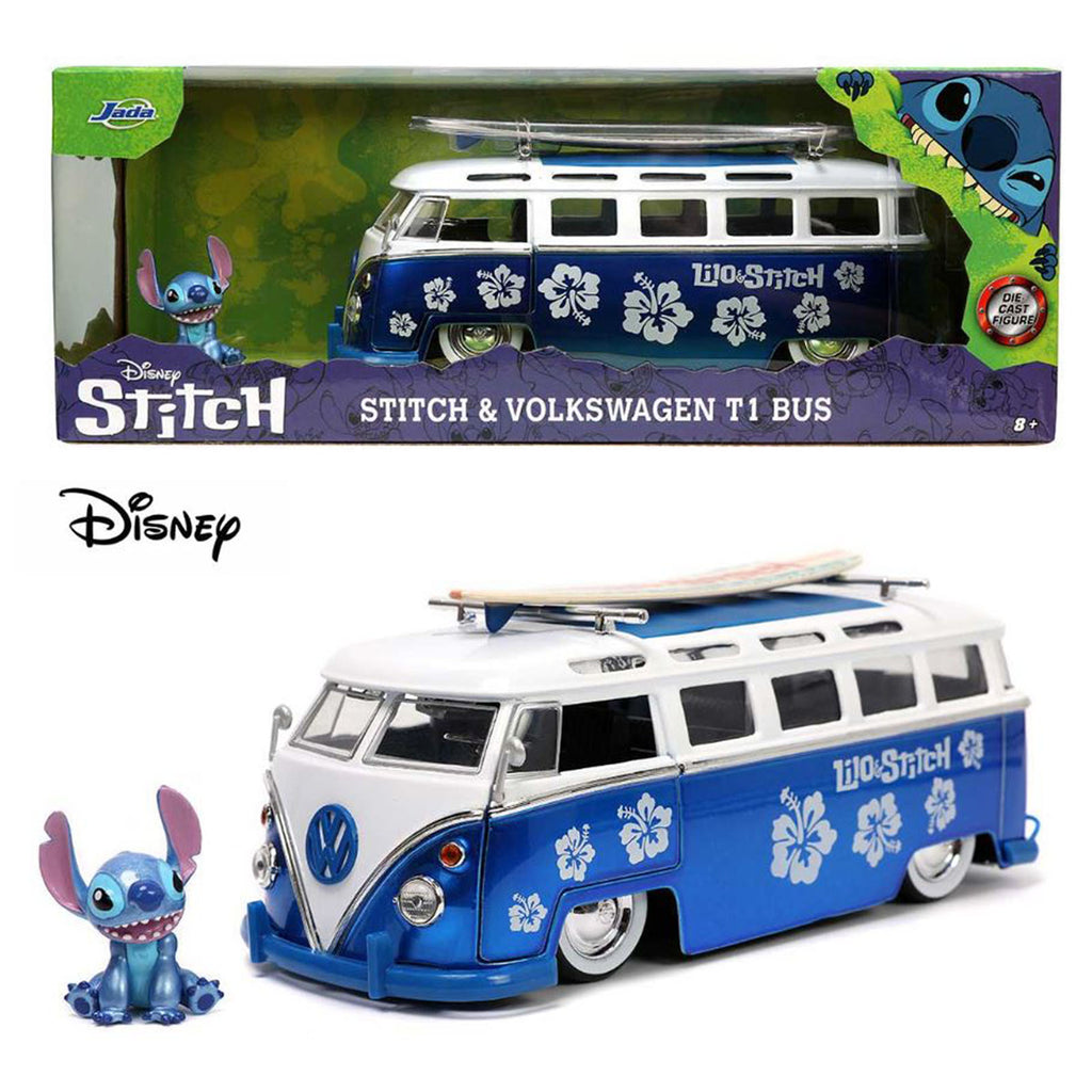 Jada Toys Disney Lilo Stitch Volkswagen T1 Die Cast 24th Scale Set