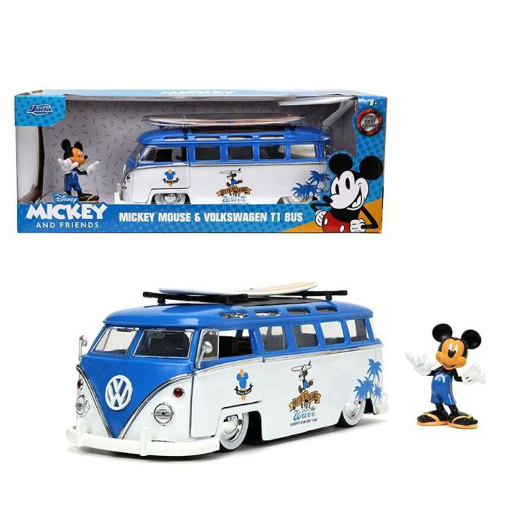 Jada Toys Disney Mickey Mouse Volkswagen T1 Die Cast 24th Scale Set