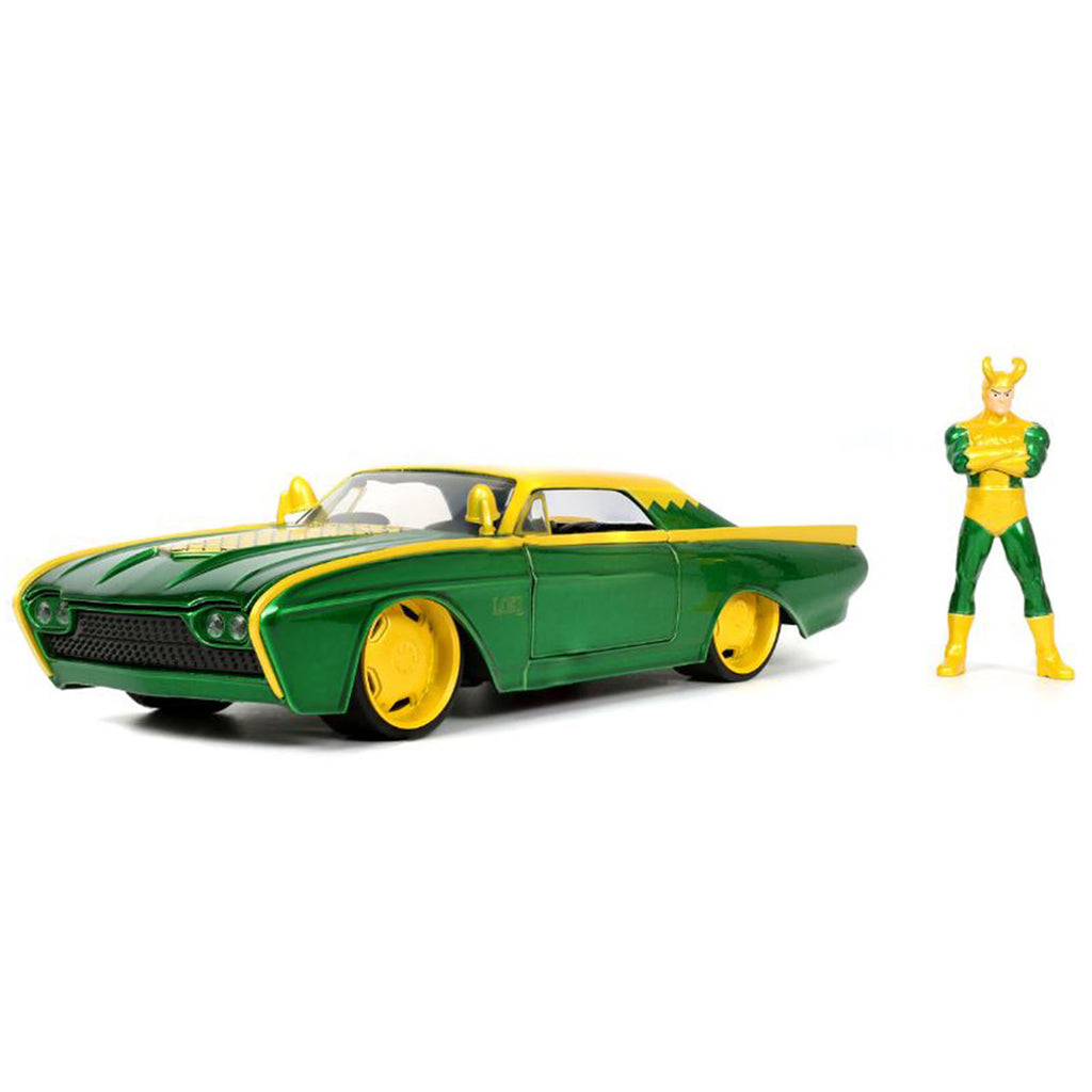 Jada Toys Marvel Loki 1963 Ford Thunderbird Die Cast 24th Scale Set