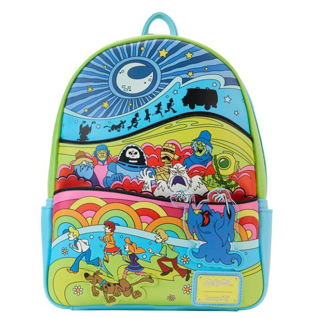 Loungefly Scooby Doo Psychedelic Monster Chase Glow In The Dark Mini Backpack