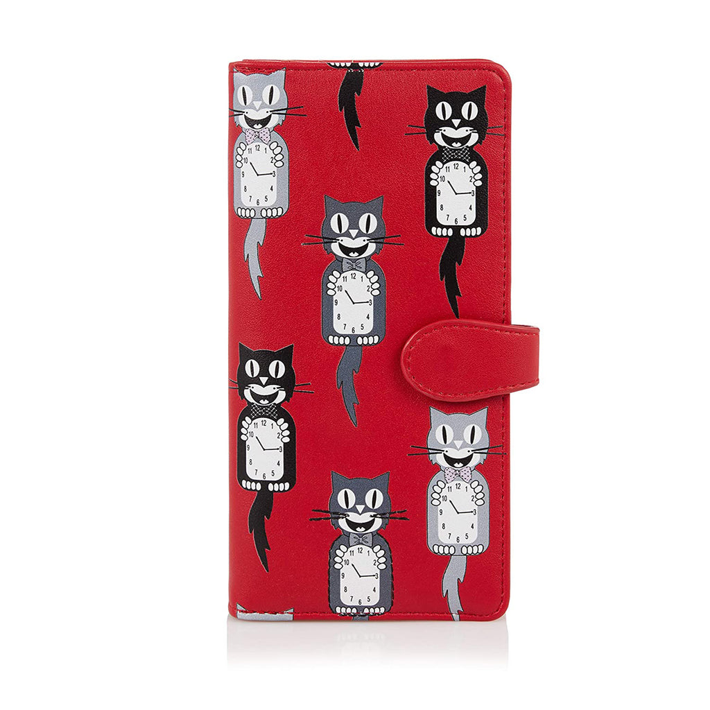 Shagwear Cat Clocks Large Red Zipper Wallet - Radar Toys