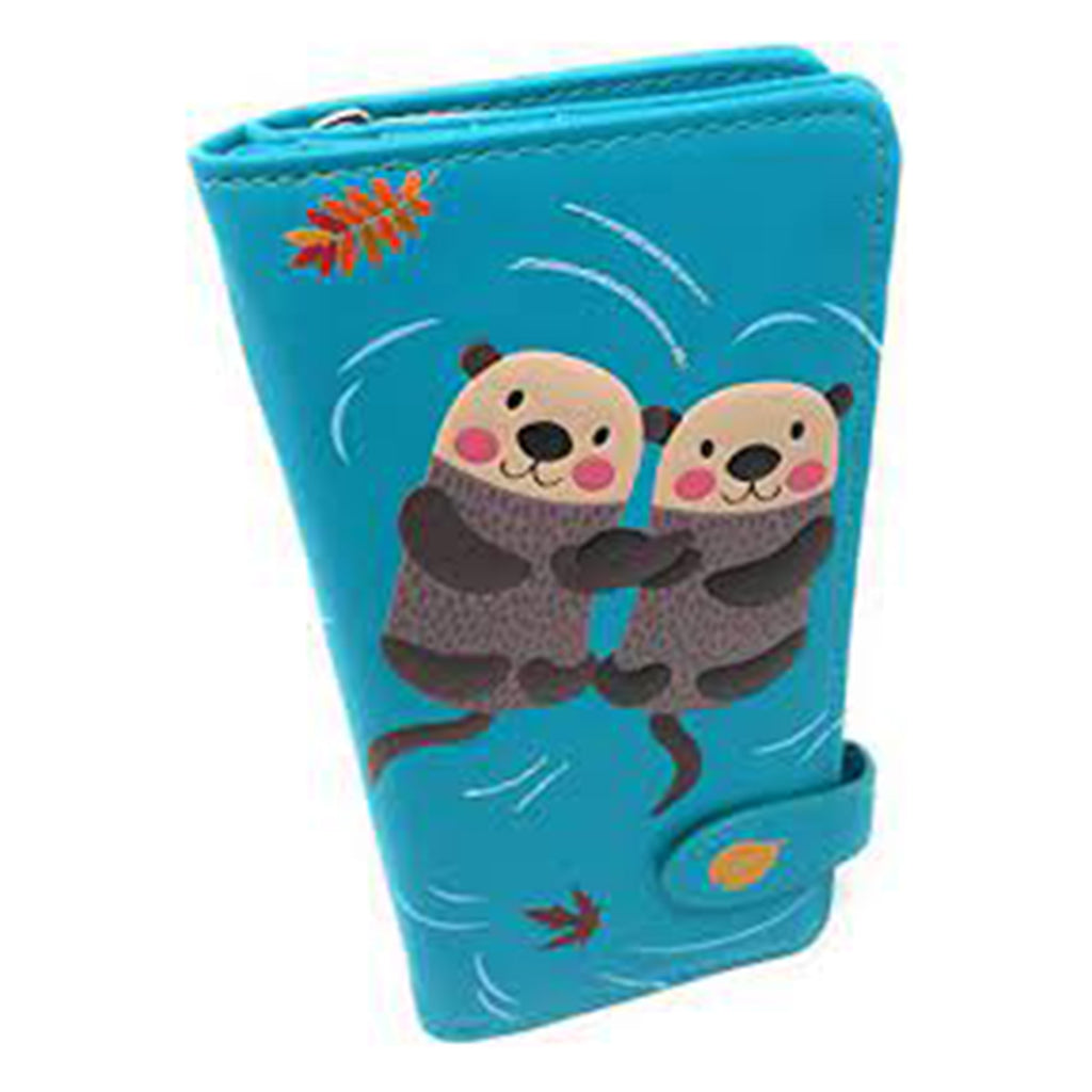 Shagwear Otters Large Teal Zipper Wallet