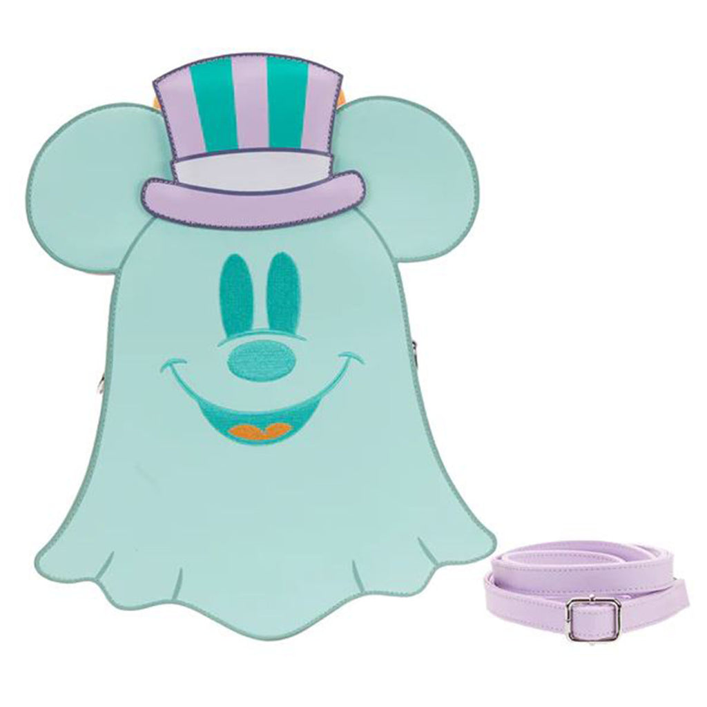 Loungefly Disney Pastel Ghost Minnie Mickey Glow In The Dark Double Sided Crossbody Bag Purse