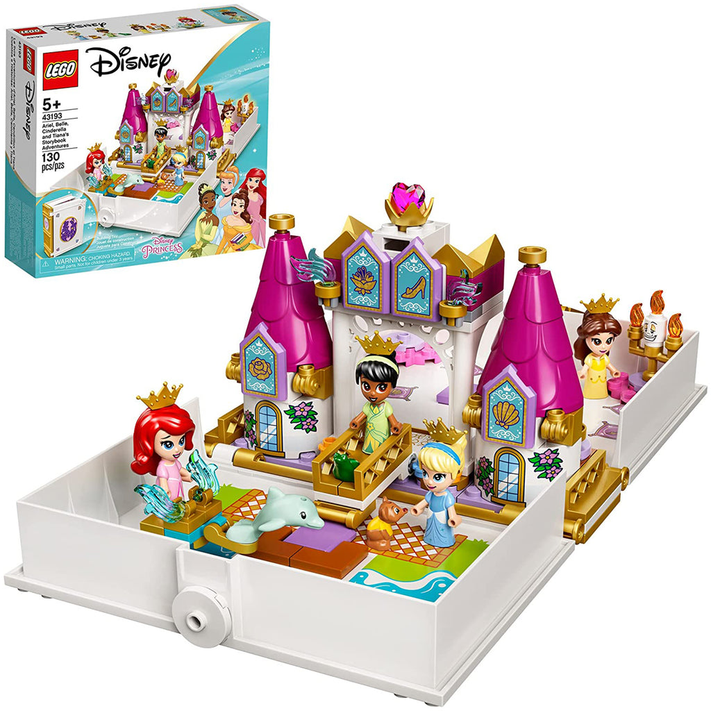 LEGO® Disney Ariel, Belle, Cinderella, And Tiana's Storybook Adventure Building Set 43193