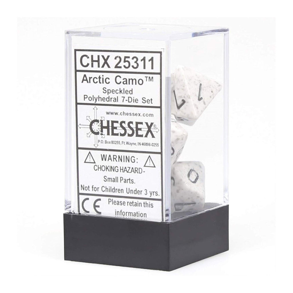 Chessex 7 Set Polyhedral Dice Arctic Camo CHX25311 - Radar Toys