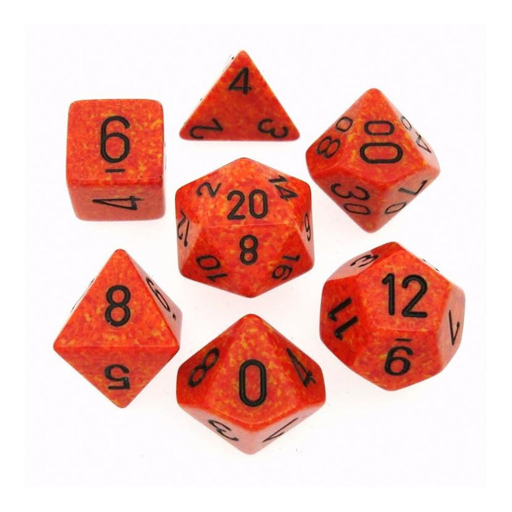 Chessex 7 Set Polyhedral Dice Fire CHX25303 - Radar Toys