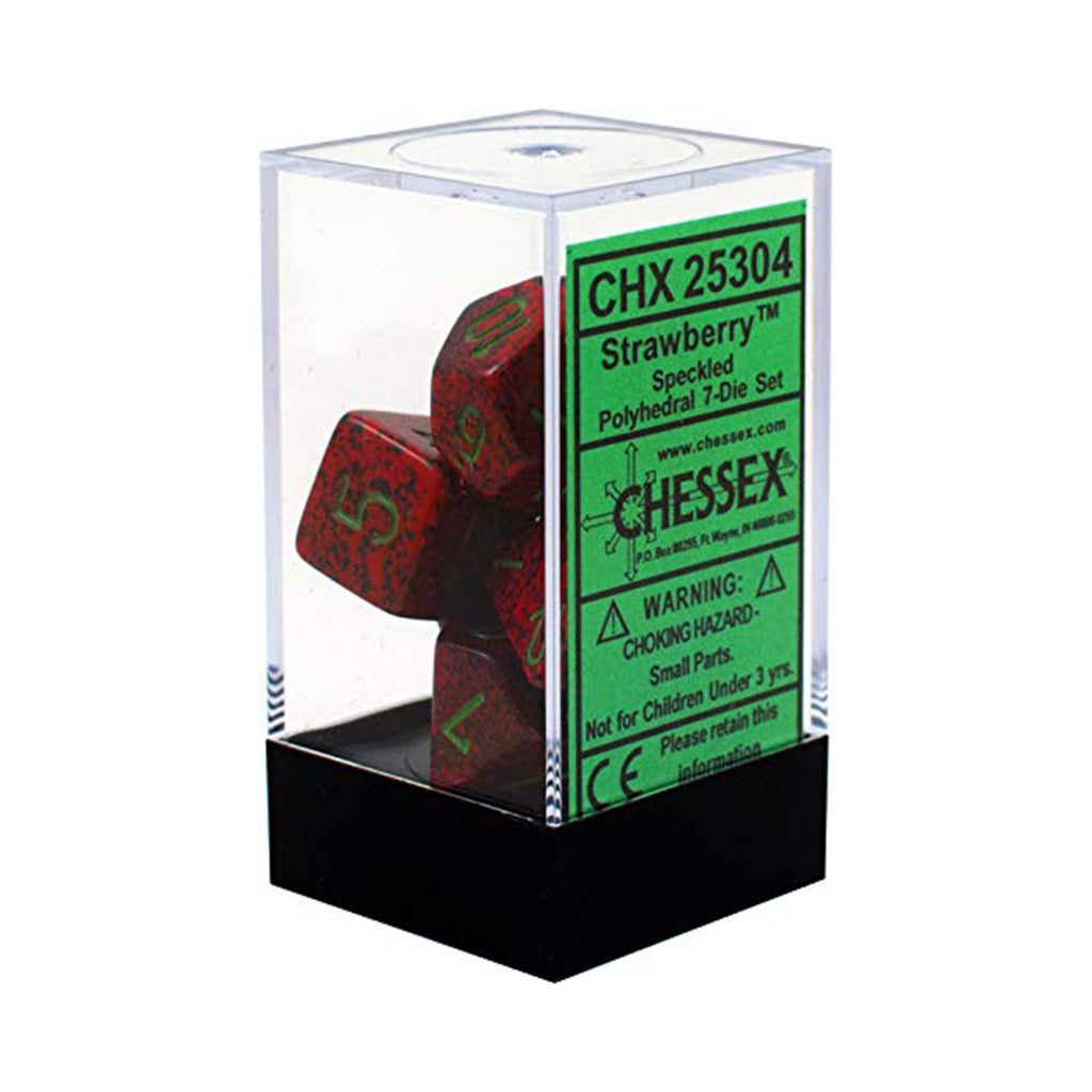 Chessex 7 Set Polyhedral Dice Strawberry CHX25304 - Radar Toys