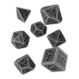 Q-Workshop Celtic Gray Black 7 Piece Dice Set - Radar Toys
