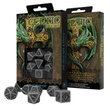 Q-Workshop Celtic Gray Black 7 Piece Dice Set - Radar Toys