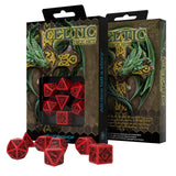 Q-Workshop Celtic Red Black 7 Piece Dice Set - Radar Toys