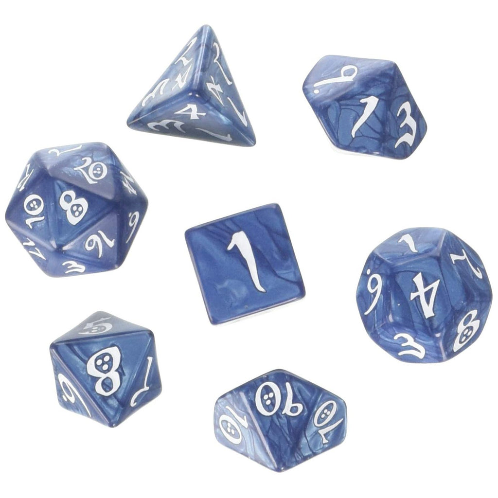 Q-Workshop Classic RPG Cobalt White 7 Piece Dice Set