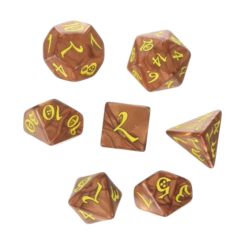 Q-Workshop Classic RPG Karamel Yellow 7 Piece Dice Set