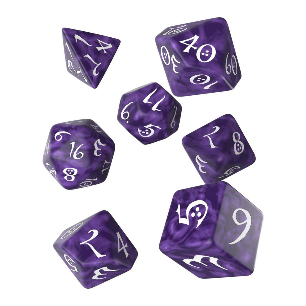 Q-Workshop Classic RPG Lavender White 7 Piece Dice Set