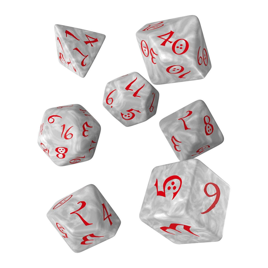 Q-Workshop Classic RPG Pearl Red 7 Piece Dice Set