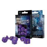 Q-Workshop Classic RPG Purple Yellow 7 Piece Dice Set - Radar Toys