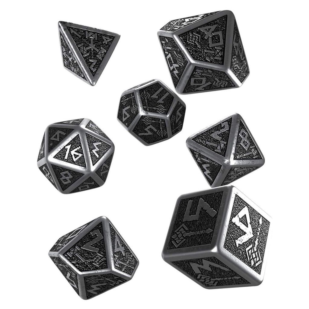 Q-Workshop Dwarven Metal Roleplaying 7 Piece Dice Set