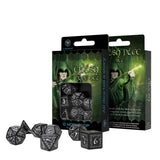 Q-Workshop Elvish Black White 7 Piece Dice Set - Radar Toys