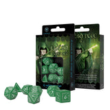 Q-Workshop Elvish Green White 7 Piece Dice Set - Radar Toys