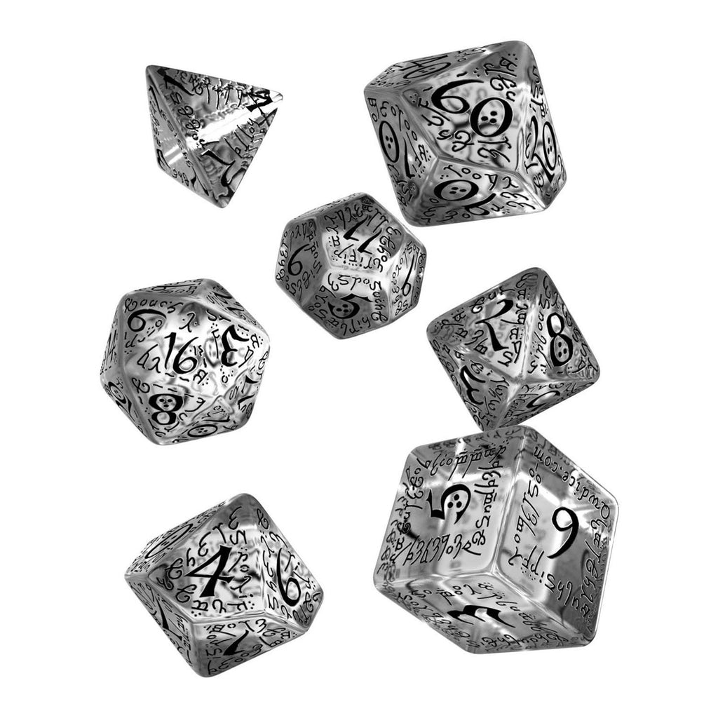 Q-Workshop Elvish Translucent Black 7 Piece Dice Set