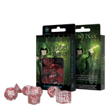 Q-Workshop Elvish Translucent Red 7 Piece Dice Set - Radar Toys