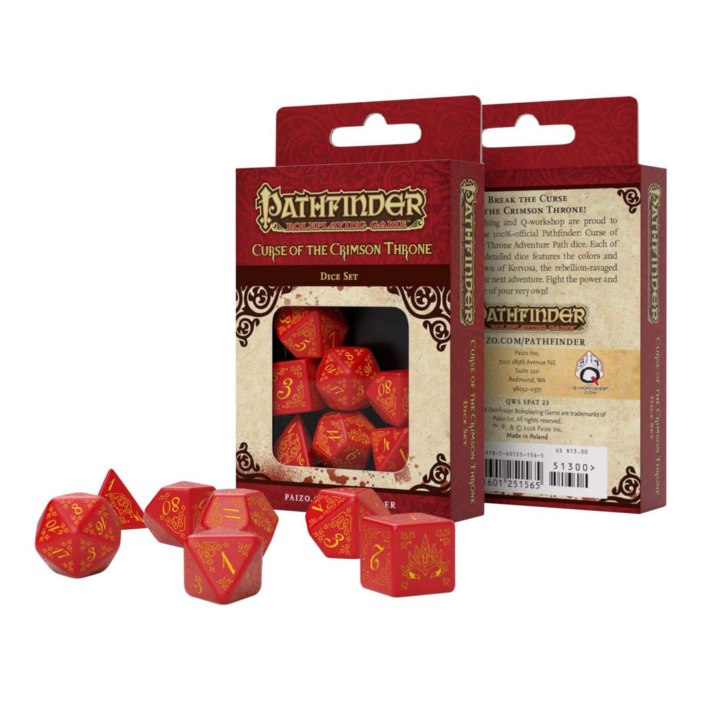 Q-Workshop Pathfinder Curse Of The Crimson Throne Roleplaying 7 Piece Dice Set