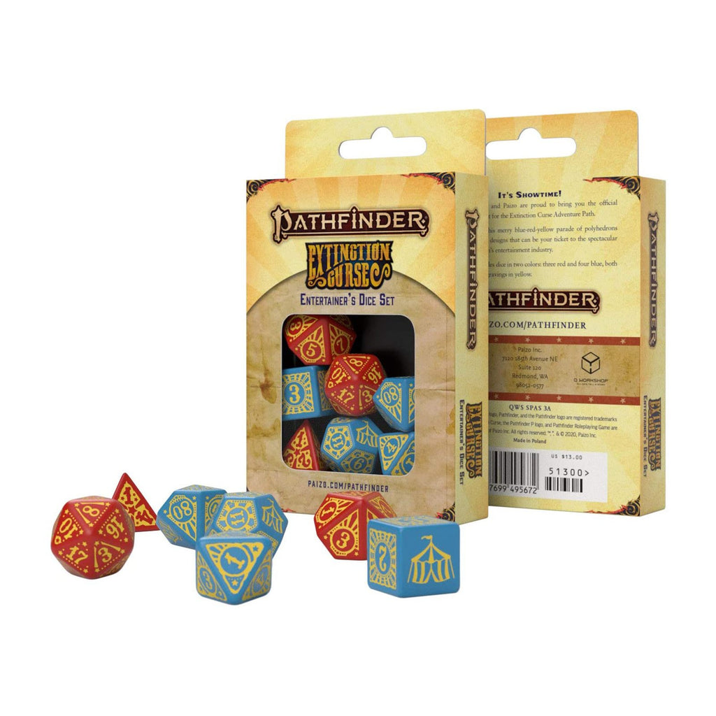 Q-Workshop Pathfinder Extinction Curse Entertainer's Roleplaying 7 Piece Dice Set