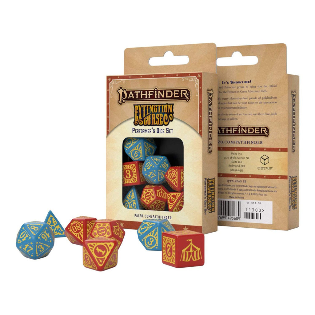 Q-Workshop Pathfinder Extinction Curse Performer's Roleplaying 7 Piece Dice Set - Radar Toys