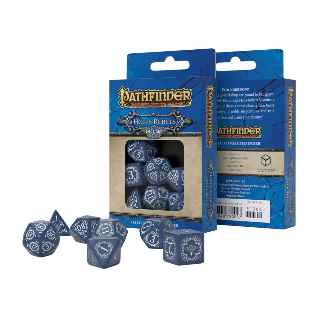 Q-Workshop Pathfinder Hell's Rebels Roleplaying 7 Piece Dice Set