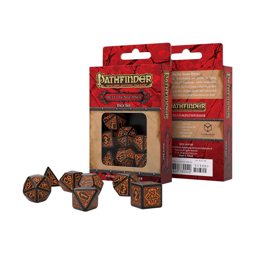 Q-Workshop Pathfinder Hell's Vengeance Roleplaying 7 Piece Dice Set