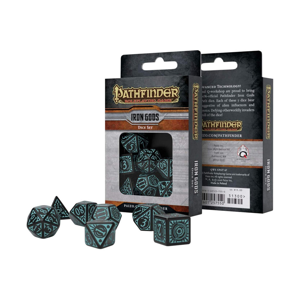 Q-Workshop Pathfinder Iron Gods Roleplaying 7 Piece Dice Set - Radar Toys