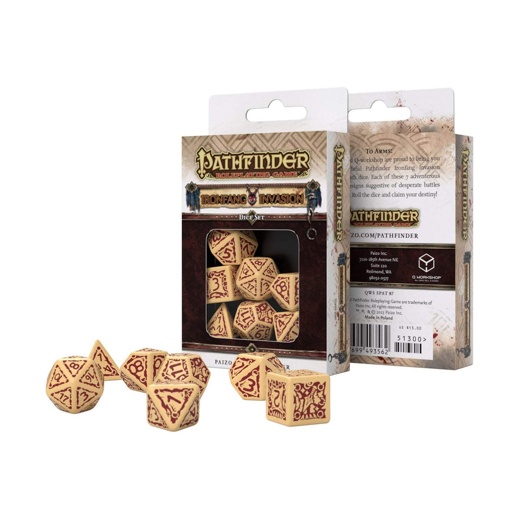 Q-Workshop Pathfinder Ironfang Invasion Roleplaying 7 Piece Dice Set