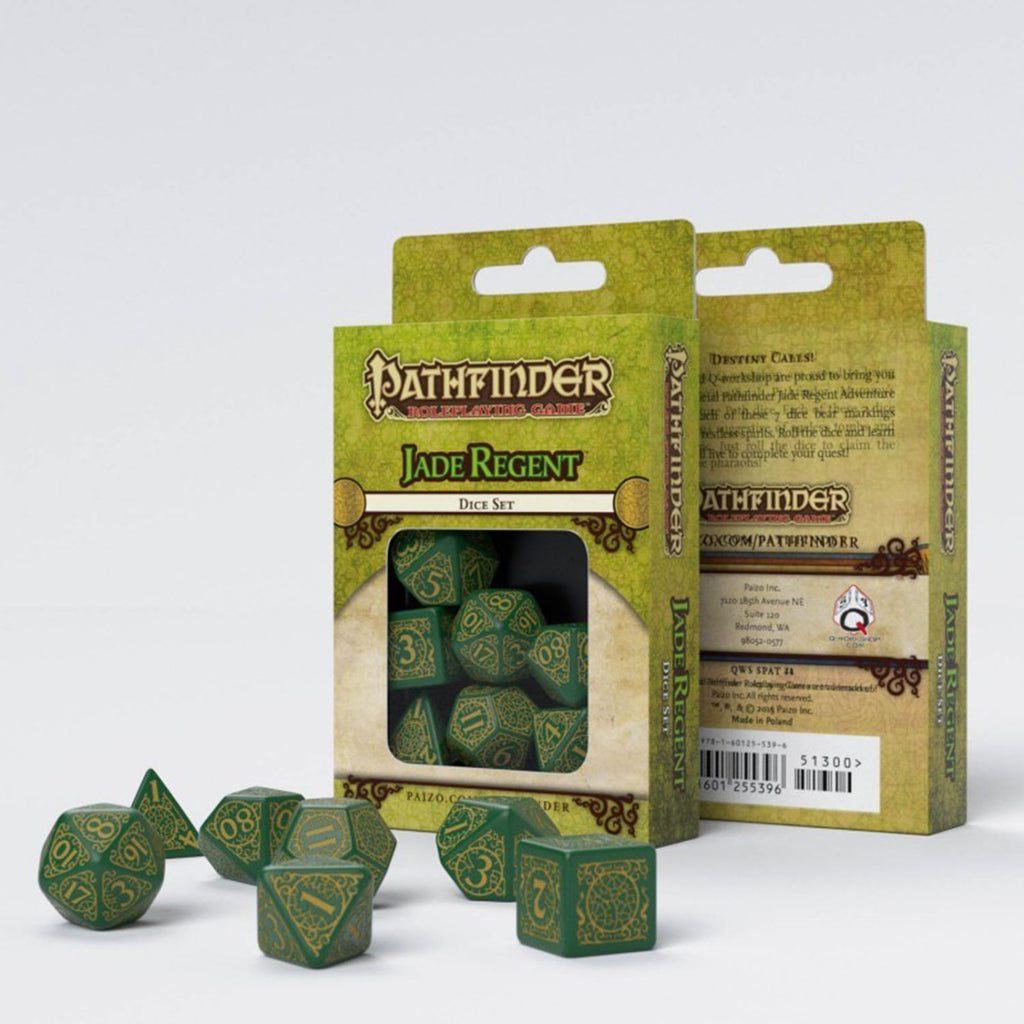 Q-Workshop Pathfinder Jade Regent Roleplaying 7 Piece Dice Set