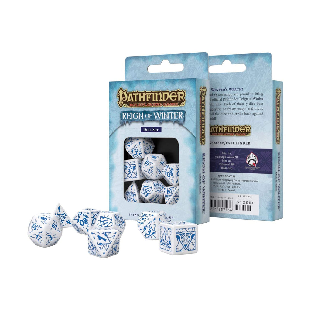 Q-Workshop Pathfinder Reign Of Winter Roleplaying 7 Piece Dice Set