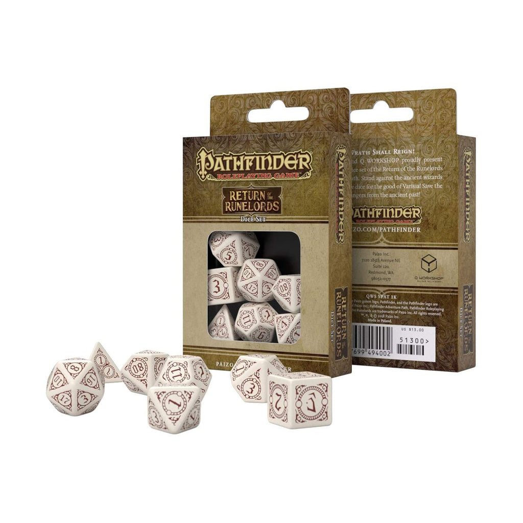 Q-Workshop Pathfinder Return Of The Runelords Roleplaying 7 Piece Dice Set
