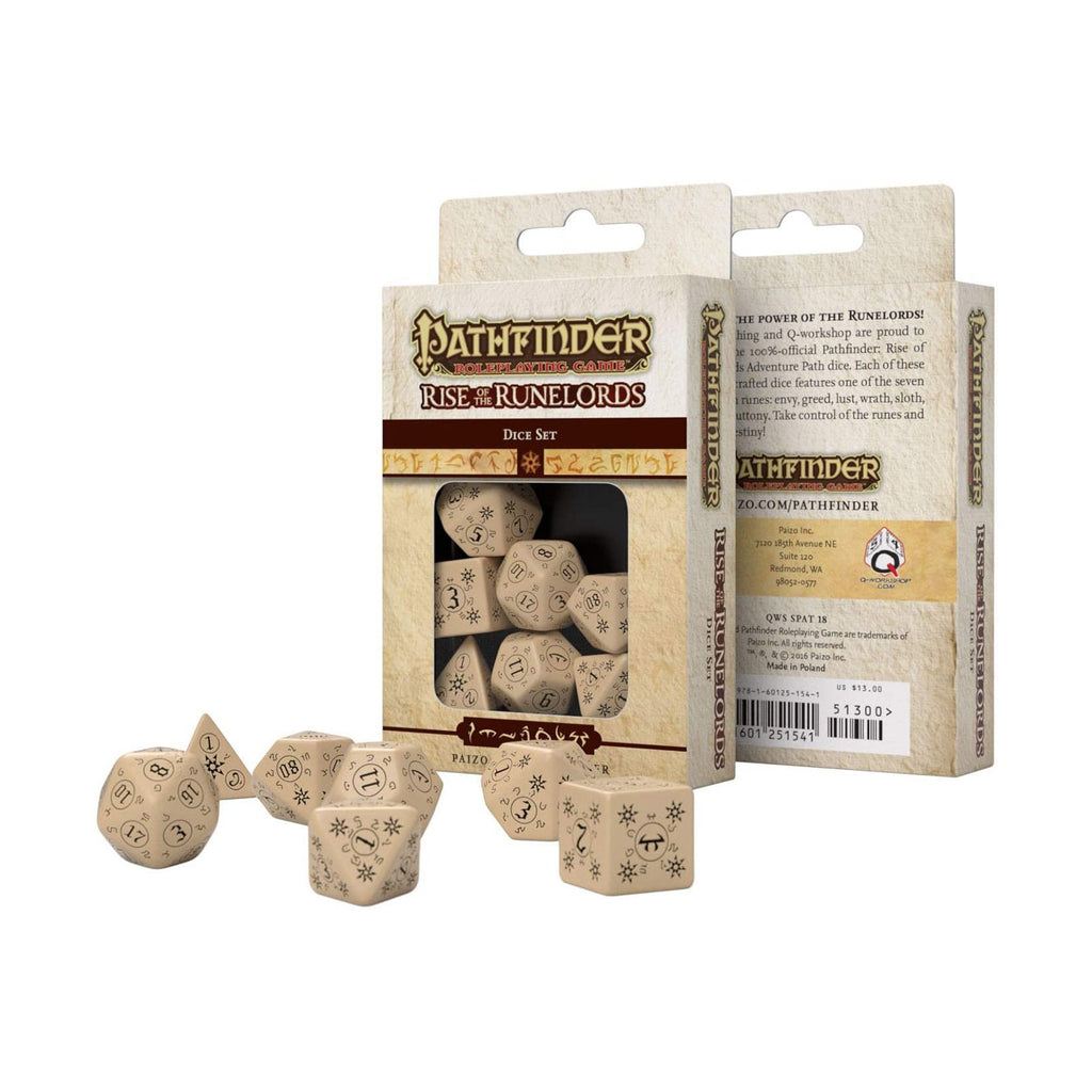 Q-Workshop Pathfinder Rise Of The Runelords Roleplaying 7 Piece Dice Set