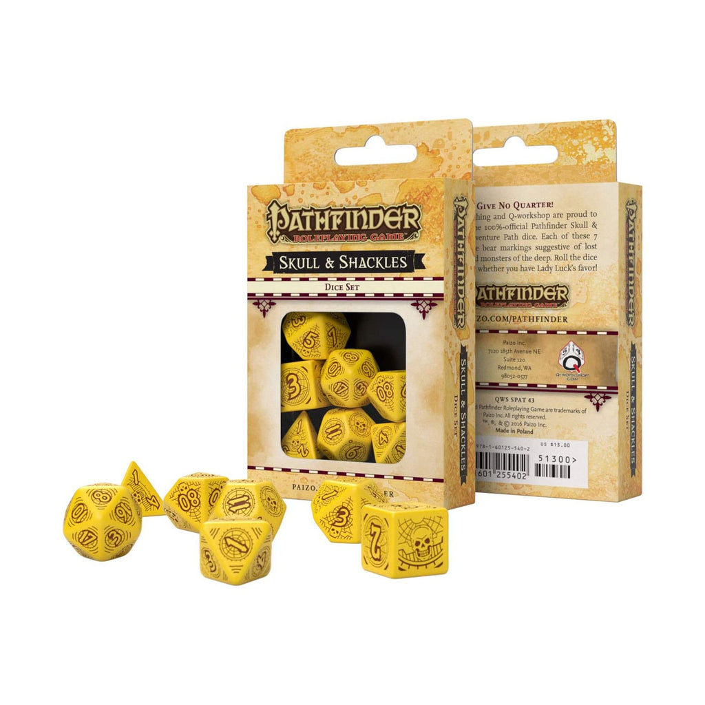 Q-Workshop Pathfinder Skull & Shackles Roleplaying 7 Piece Dice Set