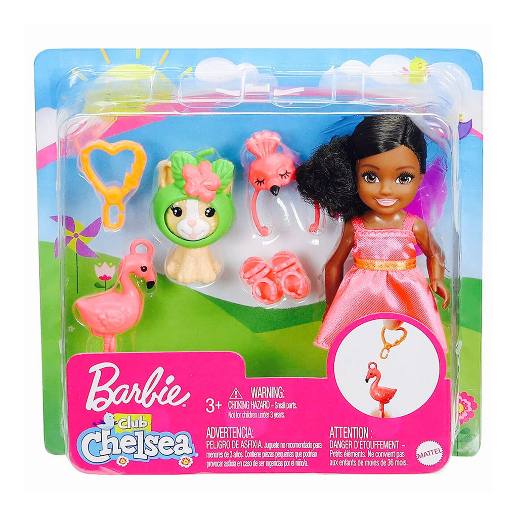 Barbie Chelsea Club With Flamingo Costume And Pet Doll Set