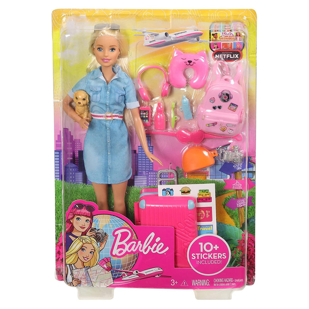 Barbie Travel Set With Puppy And Accessories Playset