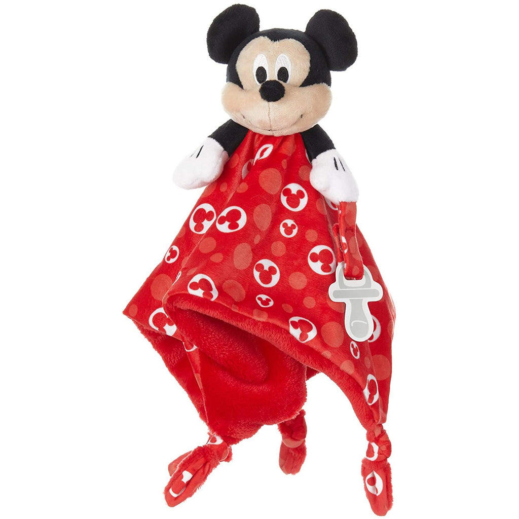 Disney Baby Mickey Mouse Snuggle Blanky With Pacifier Loop