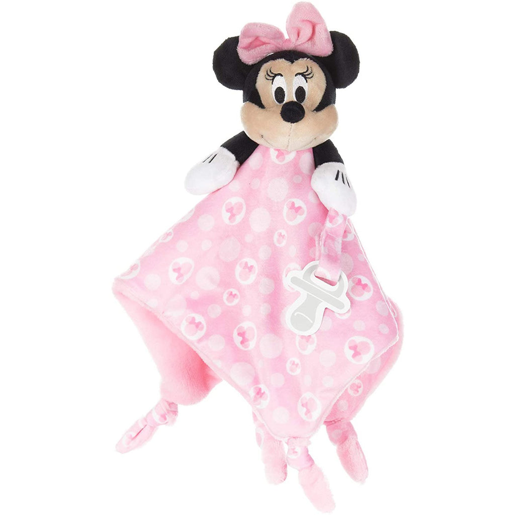 Disney Baby Minnie Mouse Snuggle Blanky With Pacifier Loop