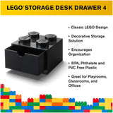 LEGO® Storage 4-Stud Desk Drawer Brick Black Storage Container - Radar Toys