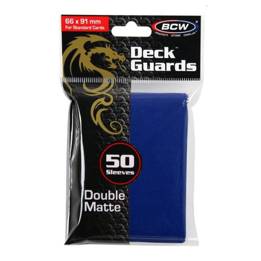 BCW Deck Guards Double Matte Blue Sleeves 50 Count - Radar Toys