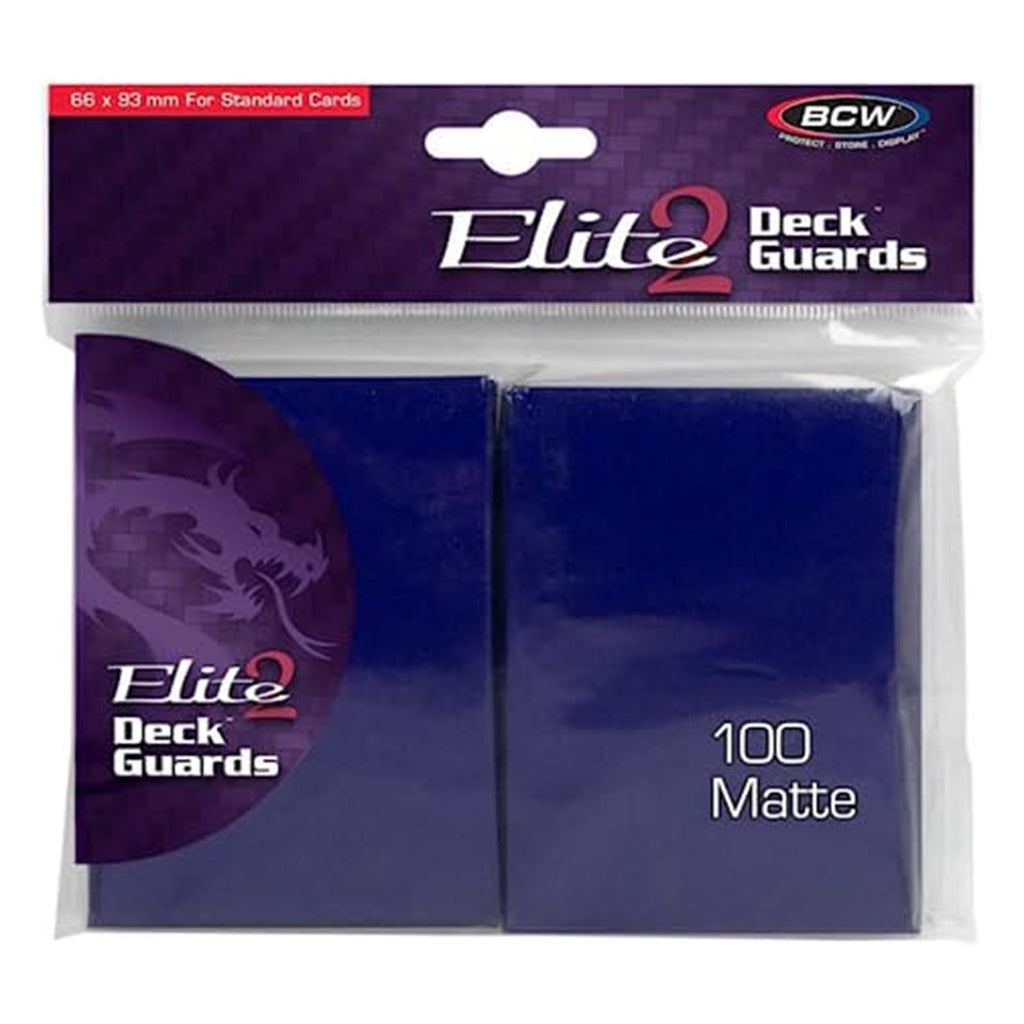 BCW Deck Guards Elite 2 Antiglare Blue Sleeves 100 Count - Radar Toys
