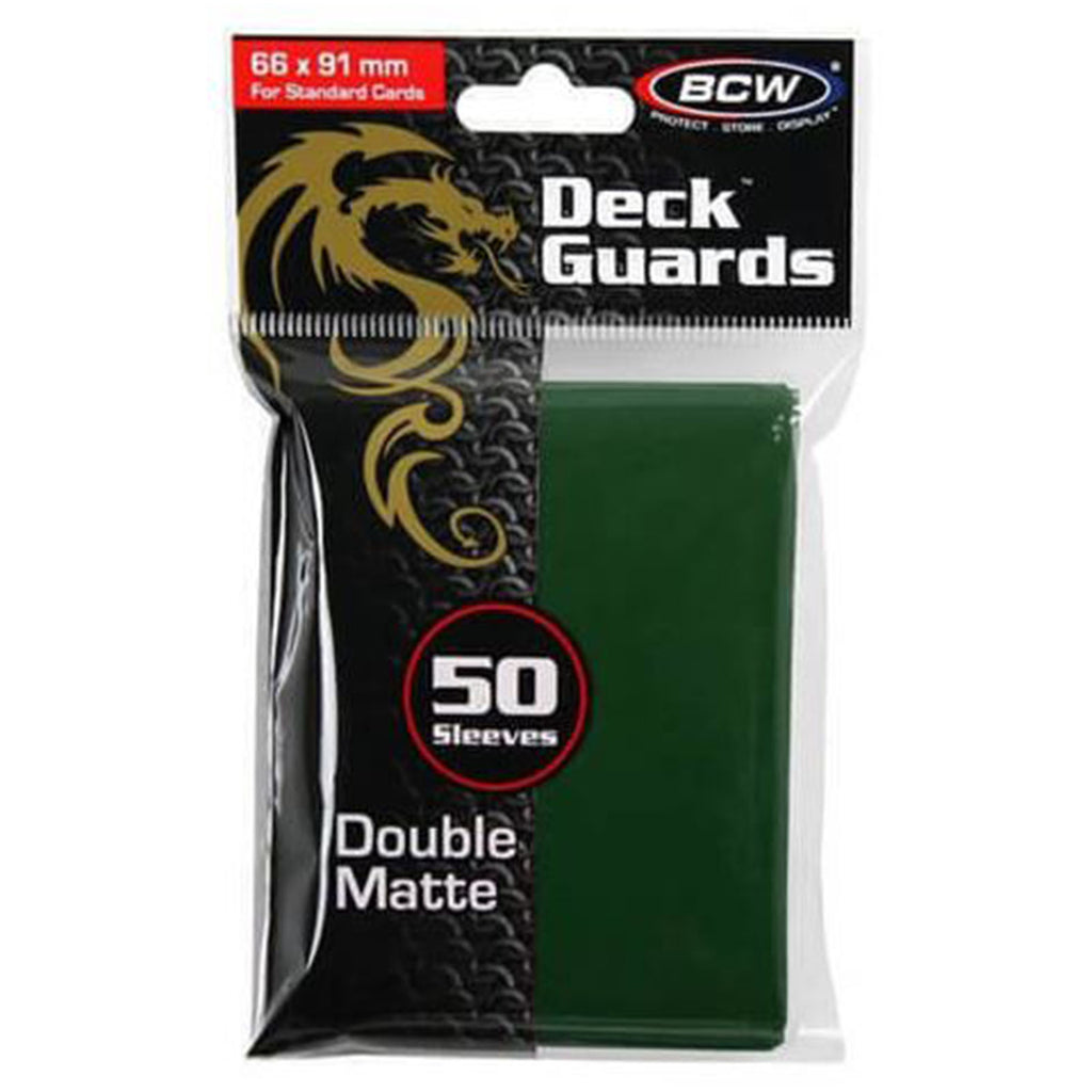 BCW Deck Guards Double Matte Green Sleeves 50 Count - Radar Toys