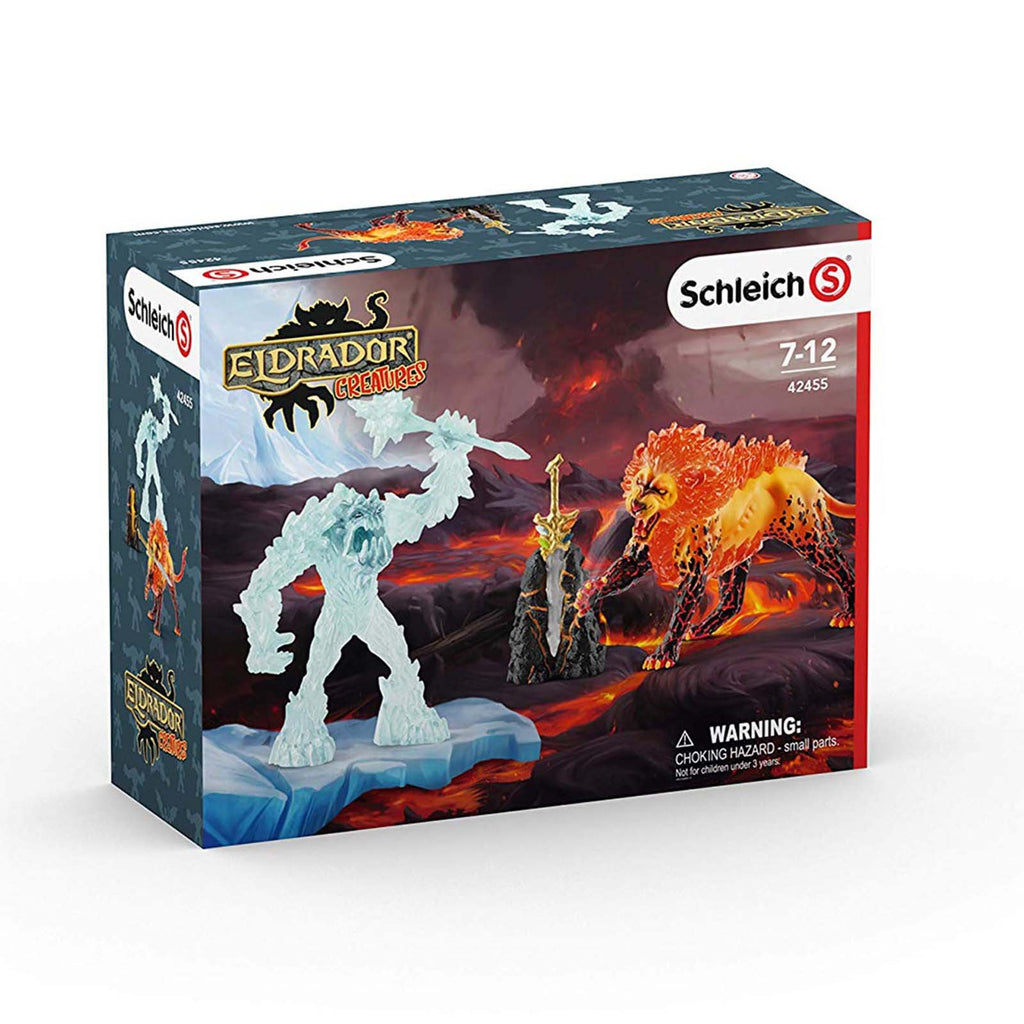 Schleich Eldrador Creatures Frost Monster Vs Fire Lion Figure Set 42455