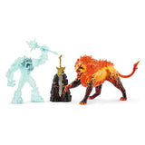 Schleich Eldrador Creatures Frost Monster Vs Fire Lion Figure Set 42455 - Radar Toys