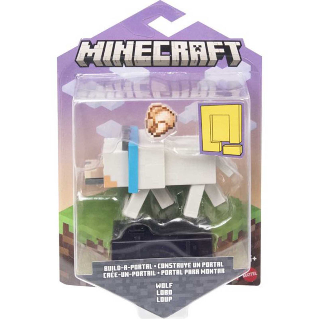 Mattel Minecraft Build A Portal Wolf Figure