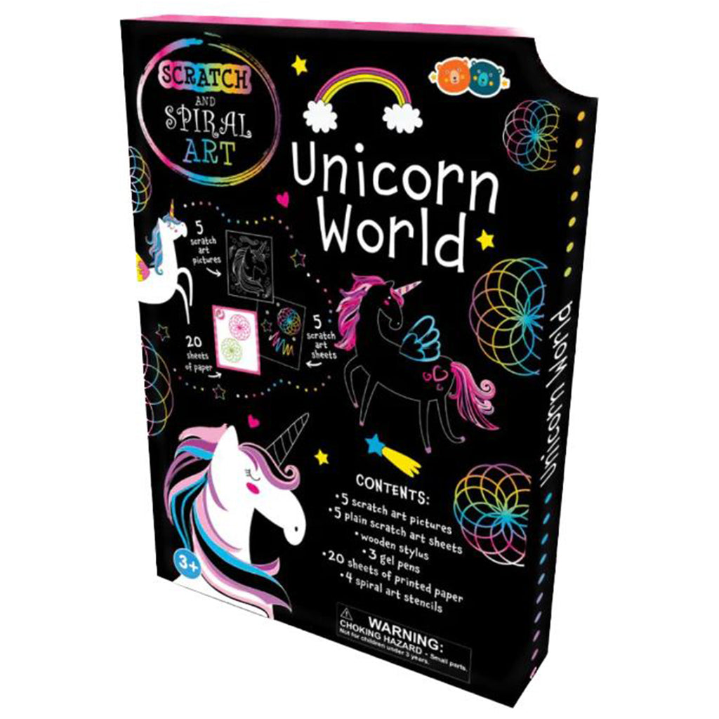 Buddy And Barney Scratch And Spiral Art Unicorn World Set - Radar Toys