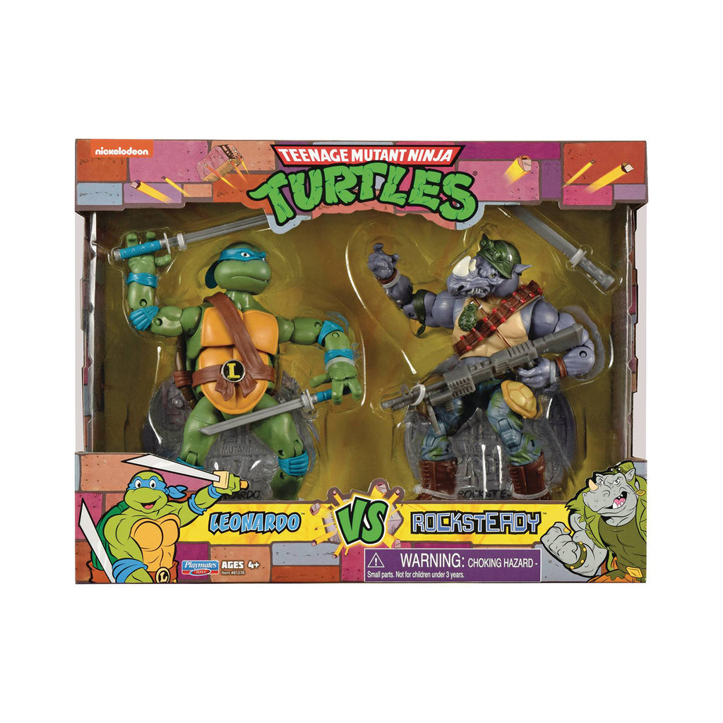 Playmates Teenage Mutant Ninja Turtles Leonardo Vs Rocksteady Set