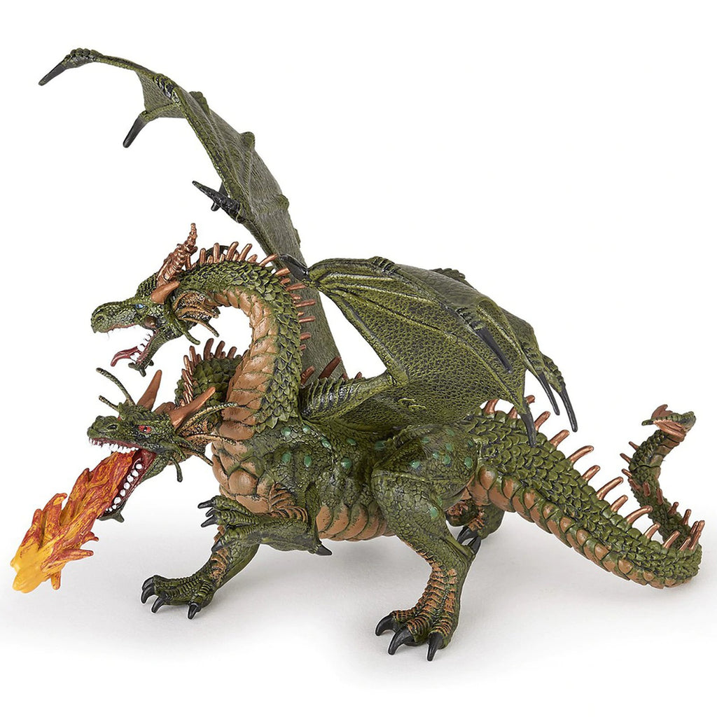 Papo Two Headed Green Dragon Fantasy Figure 36019